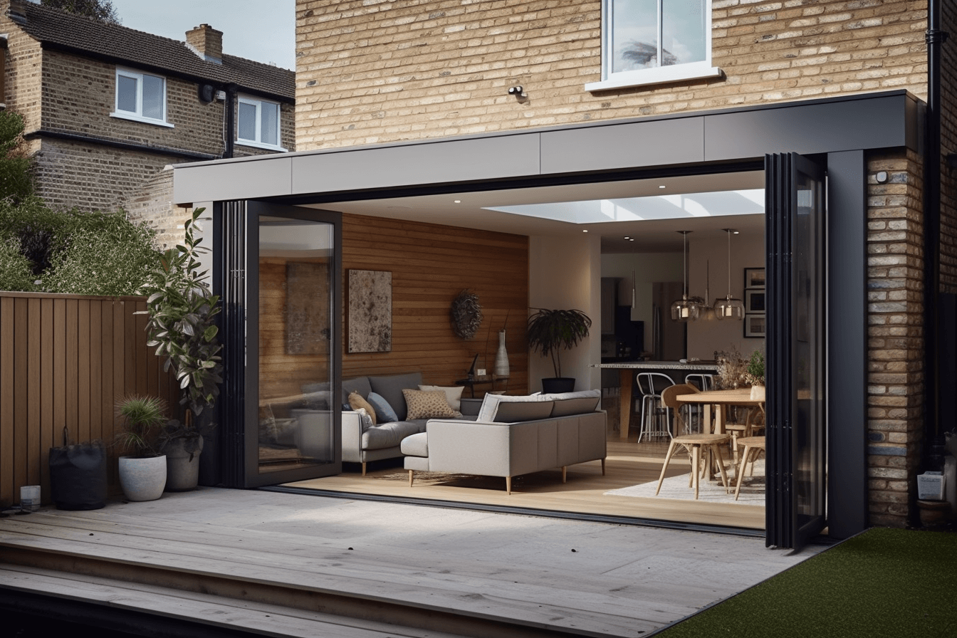 large seamless glass door