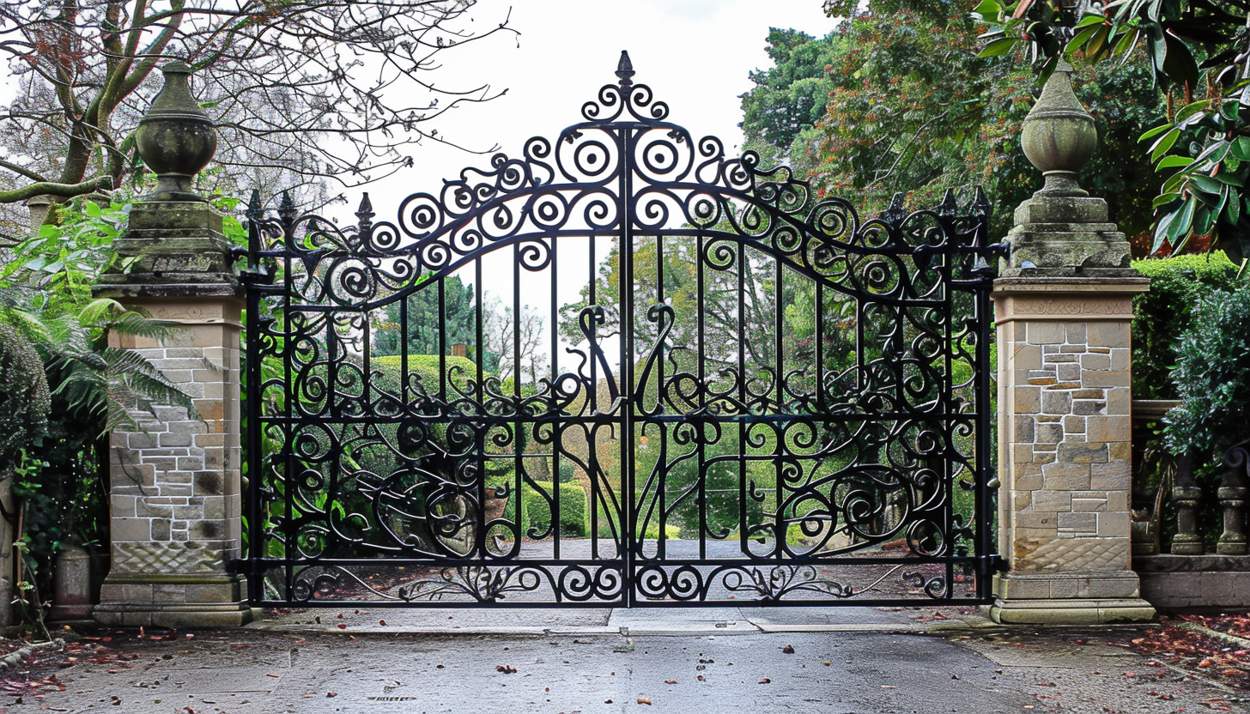 double custom made iron wrought gates in London