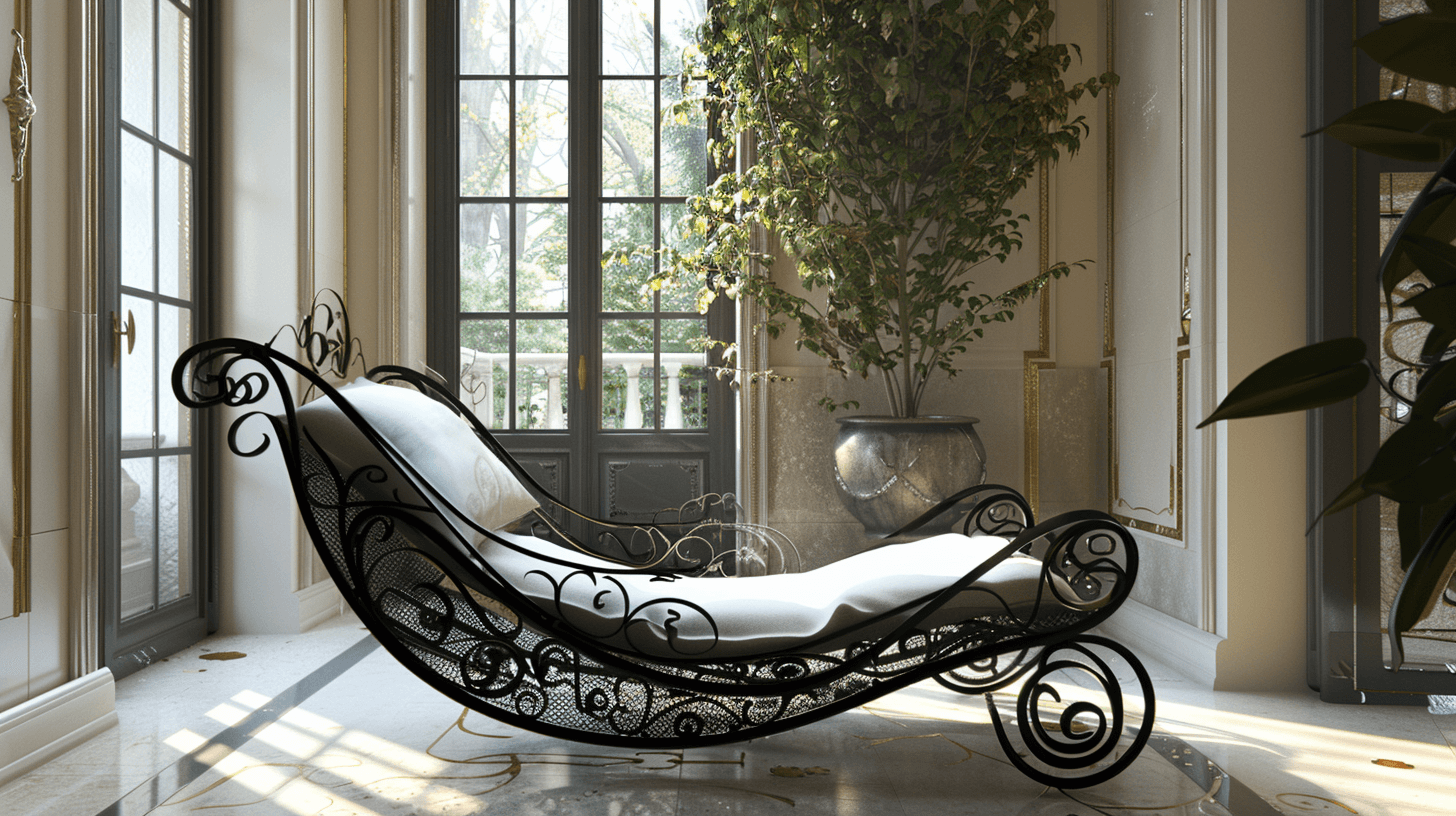 wrought iron lounge chair